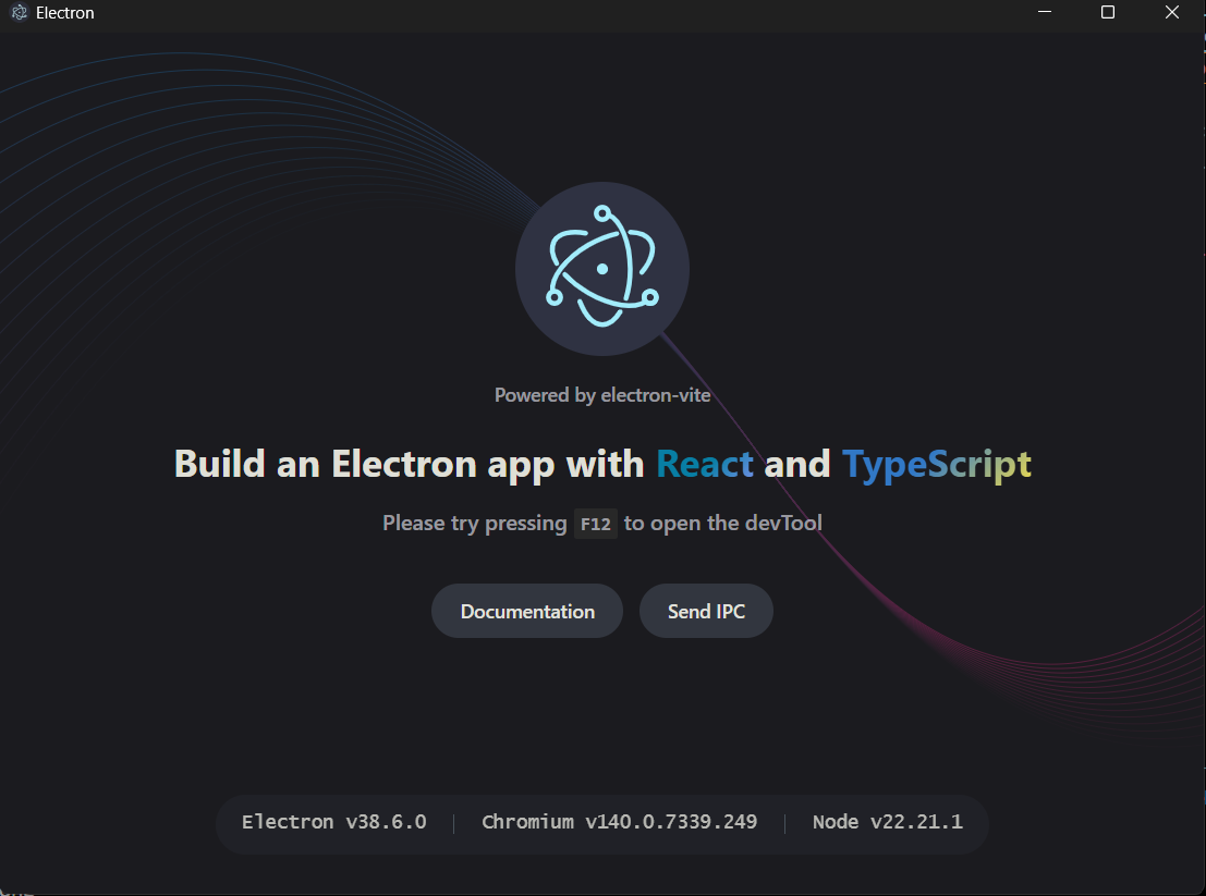 사진 1-7. 첫 electron-vite 앱 창
