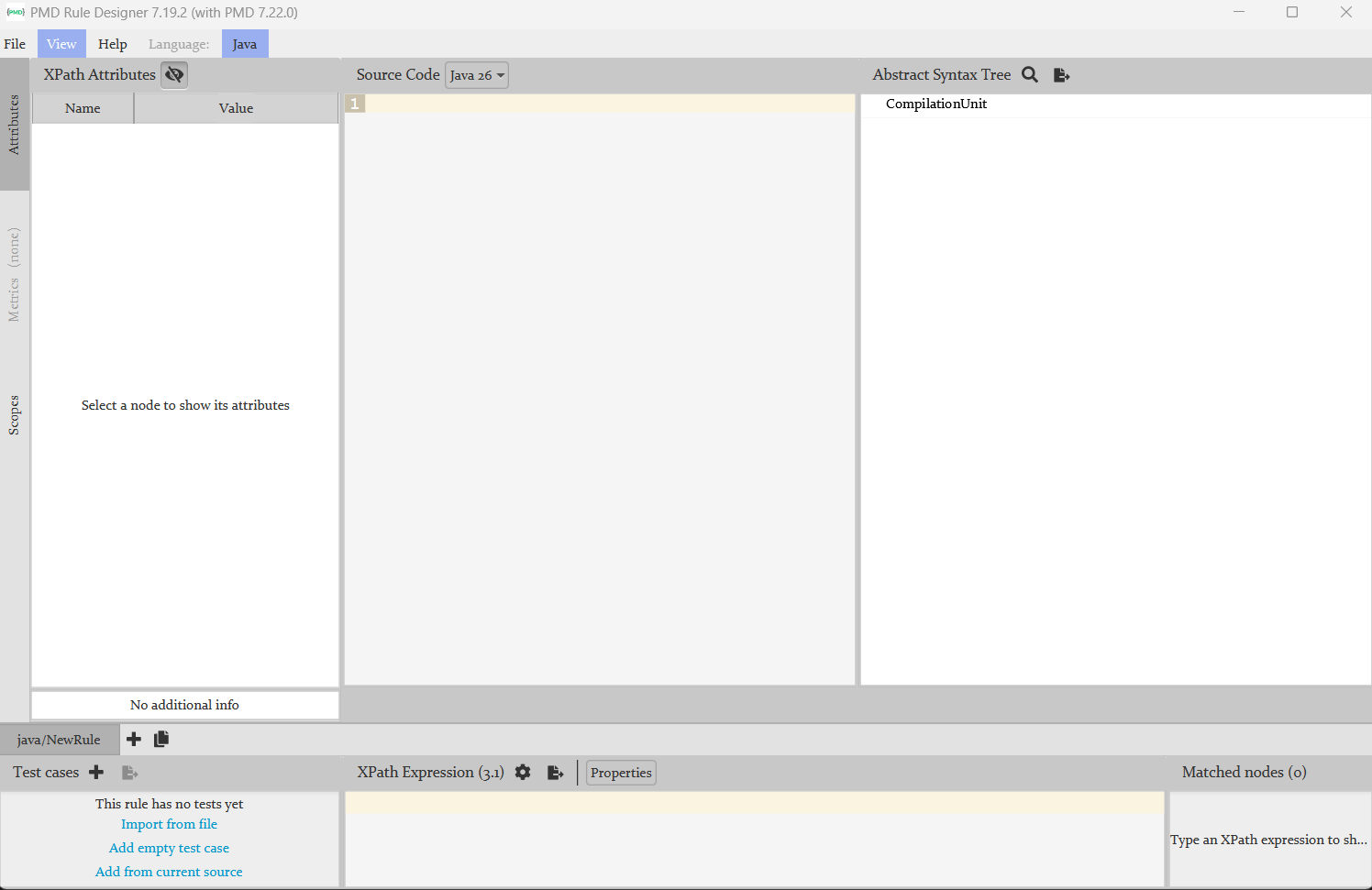 사진 6-4. Rule Designer 첫 화면