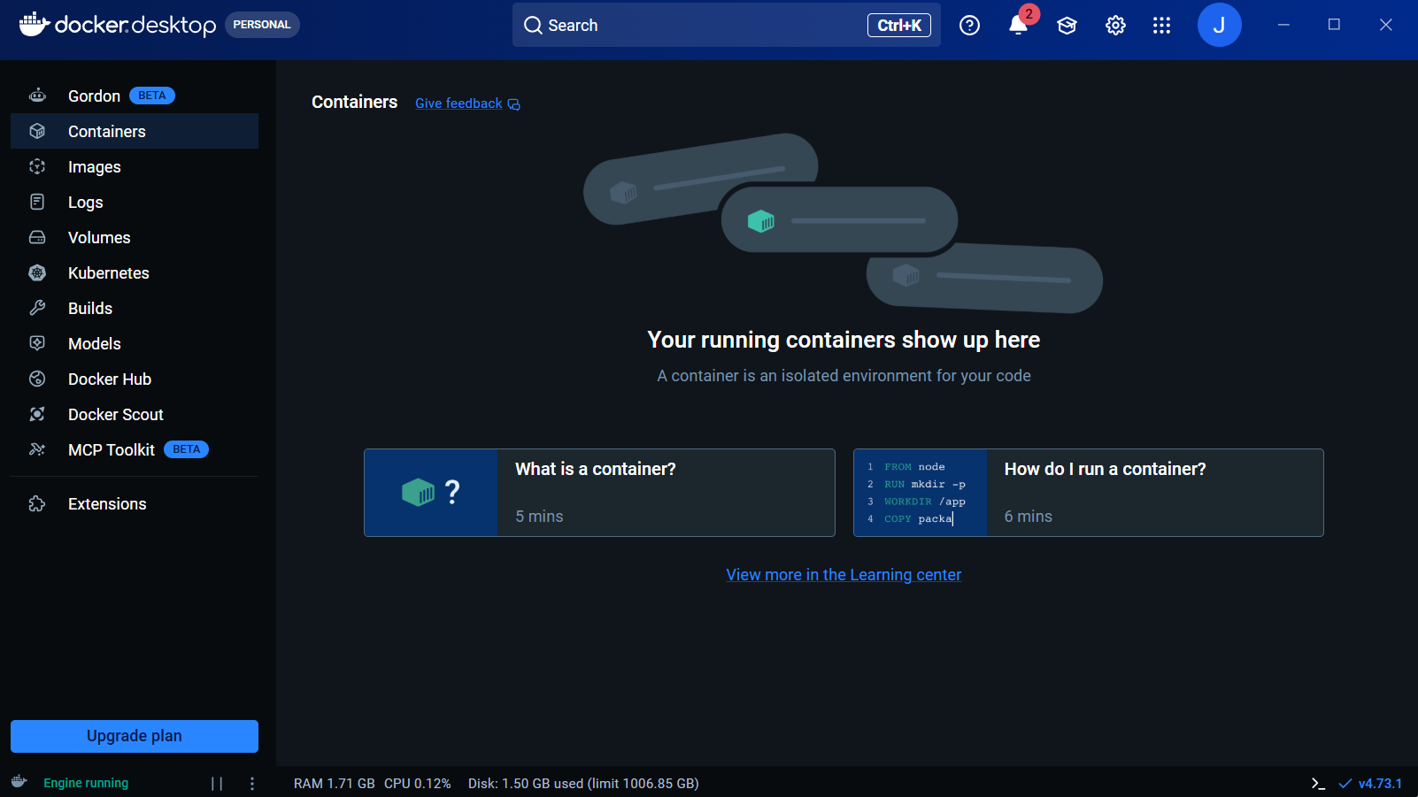 docker desktop 무한로딩 해결 후 화면.png