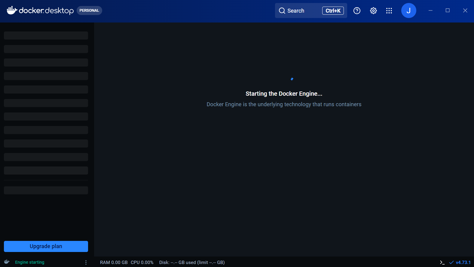 docker desktop 무한 로딩 문제.png