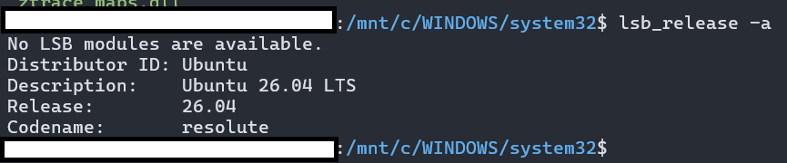 wsl ubuntu 설치 후 현재 os 정보 확인.png